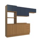 Cozinha Compacta 4 Peças Com Tampo E Torre Quente Ciela  Azul