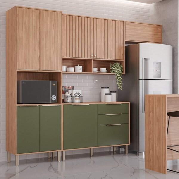 Cozinha Compacta 4 Peças Com Torre Para Microondas Divina Fre