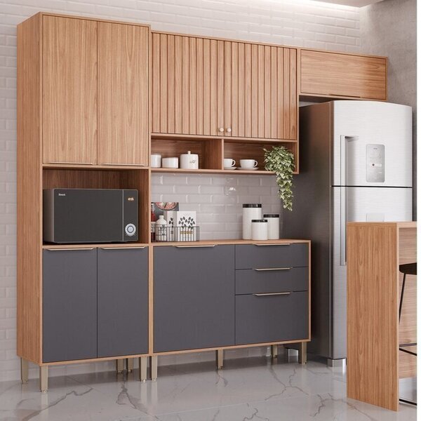 Cozinha Compacta 4 Peças Com Torre Para Microondas Divina Fre