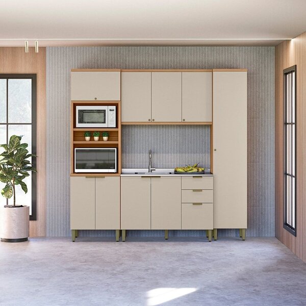 Cozinha Compacta 4 Peças Com Torre Quente E Paneleiro Selene