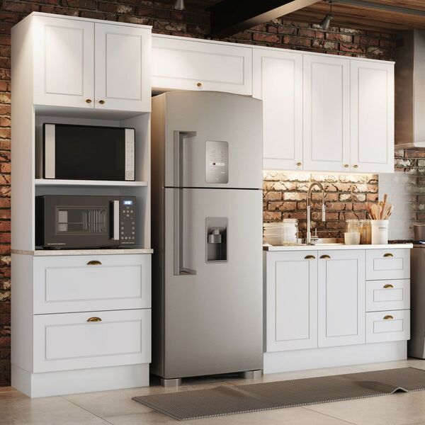 Cozinha Compacta 4 Peças Com Torre Quente Emily  Branco