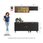 Cozinha Compacta 4 Peças Com Vidro E Balcão Luíza Multimóveis