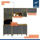 Cozinha Compacta 4 Peças Detalhe Vidro Áustria  Cinamomo/graf