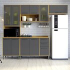Cozinha Compacta 4 Peças Detalhe Vidro Áustria  Cinamomo/graf