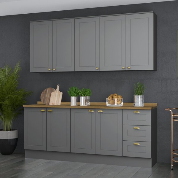 Cozinha Compacta 4 Peças Emily Cinza/nature