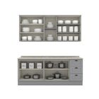 Cozinha Compacta 4 Peças Emily Espresso Móveis Cinza/calcare