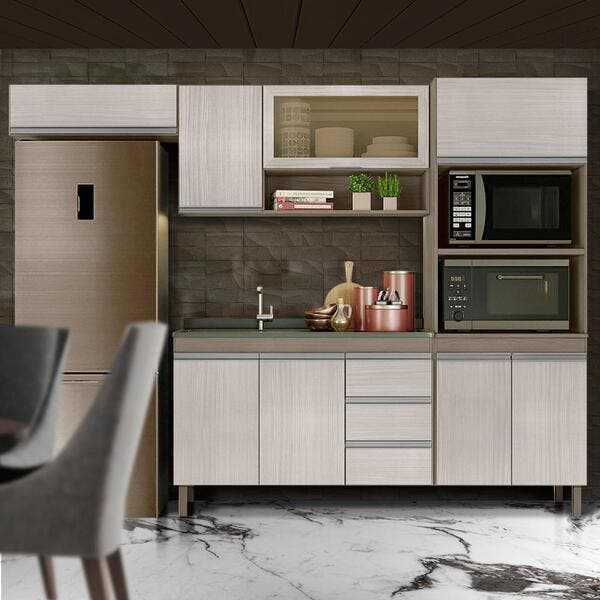 Cozinha Compacta 4 Peças Malbec Avelã Gabriela Shop Jm | Leroy Merlin