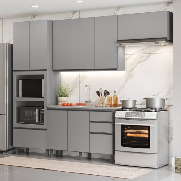 Cozinha Compacta 4 Peças Para 2 Fornos Diva Espresso Móveis C