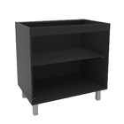 Cozinha Compacta 4 Peças 2 Gabinetes e 2 Balcões Preto e Nogal Spring