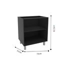 Cozinha Compacta 4 Peças 2 Gabinetes e 2 Balcões Preto e Nogal Spring