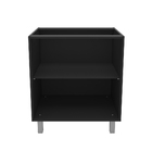 Cozinha Compacta 4 Peças 2 Gabinetes e 2 Balcões Preto e Nogal Spring