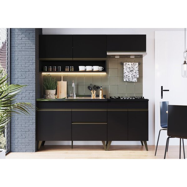 Cozinha Compacta 4 Peças Requinte Yescasa Preto