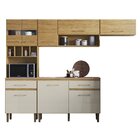 Cozinha Compacta 4 Peças Santiago 197,5x250x38,5 Cm Ipê/crist