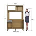 Cozinha Compacta 4 Portas ,1 Gaveta E 1 Nicho Para Forno Ipê/