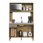 Cozinha Compacta 4 Portas ,1 Gaveta E 1 Nicho Para Forno Ipê/