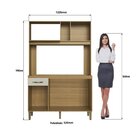 Cozinha Compacta 4 Portas ,1 Gaveta E 1 Nicho Para Forno Ipê/