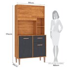 Cozinha Compacta 4 Portas 174cm X 90cm Dália Cinamomo/grafite