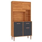 Cozinha Compacta 4 Portas 174cm X 90cm Dália Cinamomo/grafite