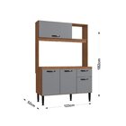 Cozinha Compacta 4 Portas 1 Gaveta 1 Nicho Katy Freijo/cinza