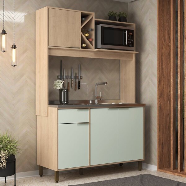 Cozinha Compacta 4 Portas 1 Gaveta 1 Nicho Para Forno Sophia