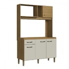 Cozinha Compacta 4 Portas 1 Gaveta Co1202 Ipê/cristalo - Deci