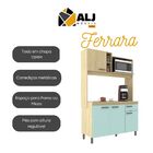 Cozinha Compacta 4 Portas 1 Gaveta Com Tampo -ferrara Carvalh