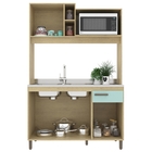 Cozinha Compacta 4 Portas 1 Gaveta Ferrara Carvalho/pistache-