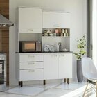 Cozinha Compacta 4 Portas 3 Gavetas Ravena   Branco