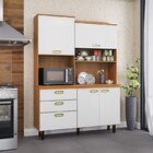 Cozinha Compacta 4 Portas 3 Gavetas Ravena Freijó/ Off-white