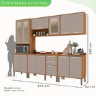 Cozinha Compacta 5 Peças 13 Portas 2 Gavetas Paris Cinamomo/o