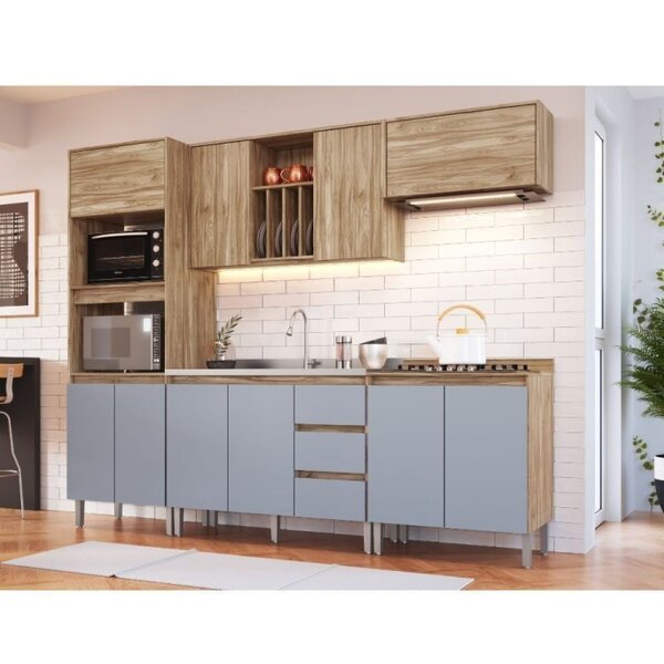 Cozinha Compacta 5 Peças 1 Módulo Forno 2 Aéreos E 2 Balcões