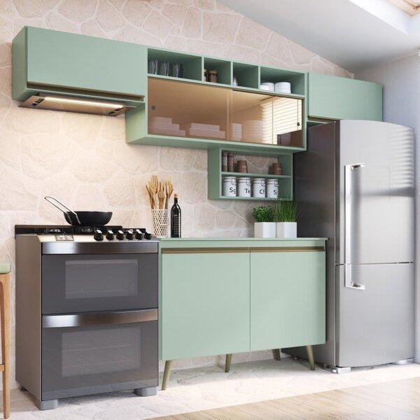 Cozinha Compacta 5 Peças 6 Portas 2 Nichos Porta Tempero One