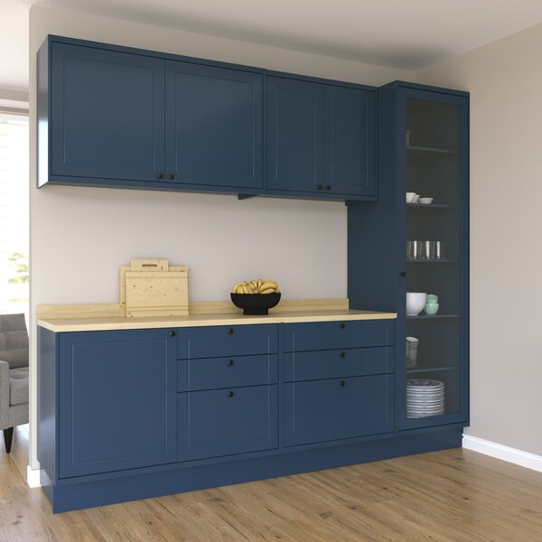 Cozinha Compacta 5 Peças 6 Portas 6 Gavetas Sevilha Azul/carv