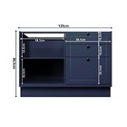 Cozinha Compacta 5 Peças 6 Portas 6 Gavetas Sevilha Azul/carv