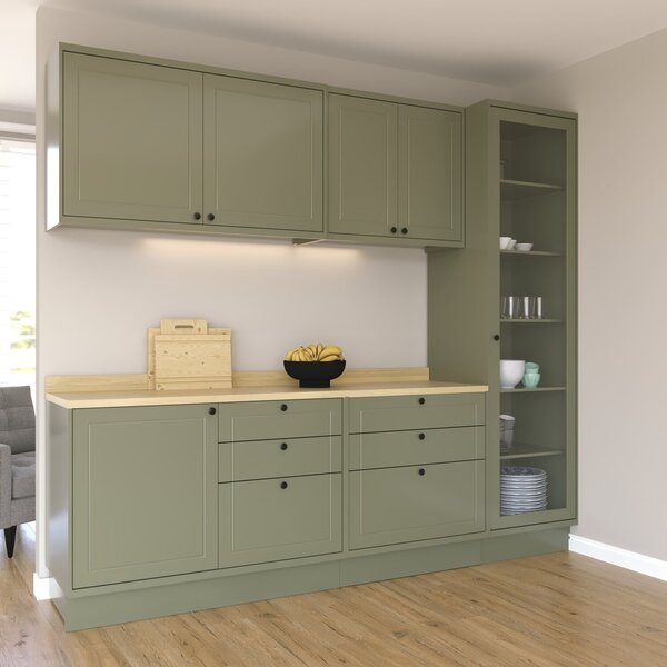 Cozinha Compacta 5 Peças 6 Portas 6 Gavetas Sevilha Verde/car