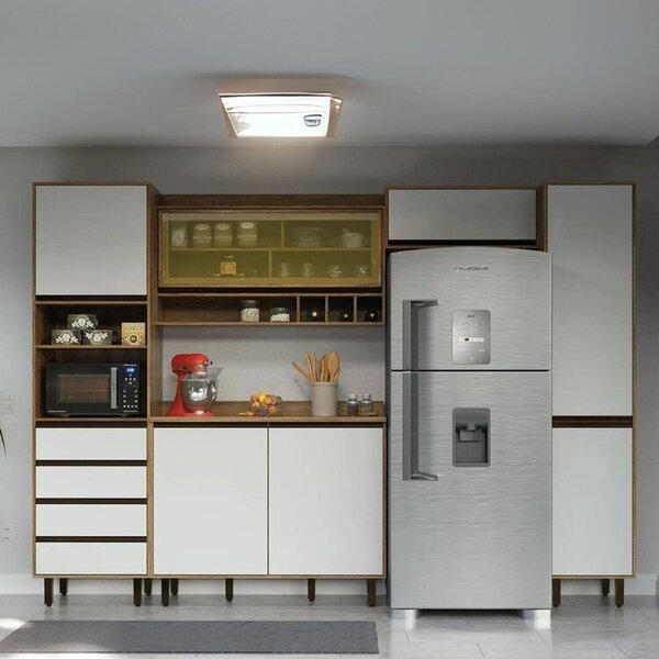 Cozinha Compacta 5 Peças 7 Portas 4 Gavetas Confort Cinamomo/