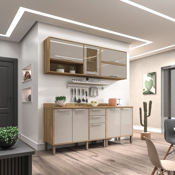 Cozinha Compacta 5 Peças 9 Portas 2 Gavetas Montreal Sallêto