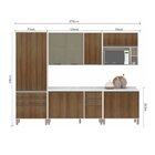 Cozinha Compacta 5 Peças Armário Com Vidro Sem Tampo Linea Lu