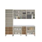 Cozinha Compacta 5 Peças Armário Com Vidro Sem Tampo Linea Lu