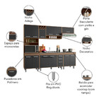 Cozinha Compacta 5 Peças Balcão Para Pia E Cuba Barcelona Pol