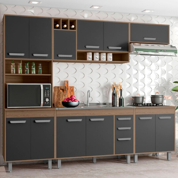 Cozinha Compacta 5 Peças Balcão Para Pia E Cuba Barcelona Pol