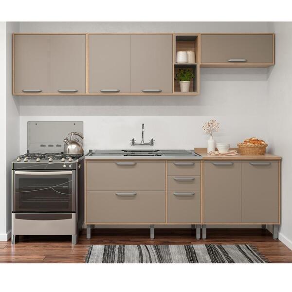 Cozinha Compacta 5 Peças Com Balcão Para Pia Juliete Multimóv