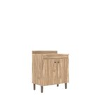 Cozinha Compacta 5 Peças Veneza  Carvalho Oak/cristalo