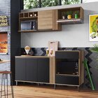 Cozinha Compacta 5 Portas 1 Gaveta Com Tampo Laura  Mel/preto