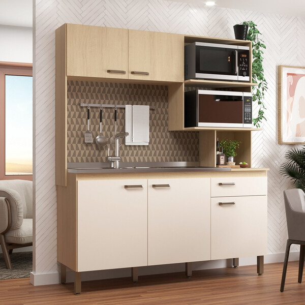 Cozinha Compacta 5 Portas 1 Gaveta Evelin Móveis Sul