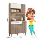 Cozinha Compacta 5 Portas 1 Gaveta Magazin Carvalho Nature/ca