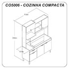 Cozinha Compacta 5 Portas 1 Gaveta Roma Decibal Móveis Wood/g