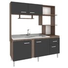 Cozinha Compacta 5 Portas 1 Gaveta Sevilha  Teka/grafite