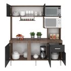 Cozinha Compacta 5 Portas 1 Gaveta Sevilha  Teka/grafite