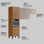 Cozinha Compacta 5 Portas 1 Porta Basculante 3 Gavetas Lazuli